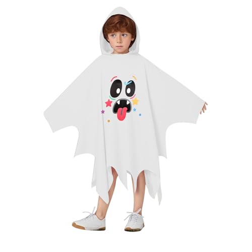 Bkazwe Geister Umhang Kostüm für Mädchen Jungen - Weißes Halloween Gespenst Verkleidung mit Langem Cape - Ideal für Karneval, Fasching und Gruselpartys - Unisex Design Bkazwe Geister Umhang Kostüm für Mädchen Jungen - Weißes Halloween Gespenst Verkleidung mit Langem Cape - Ideal für Karneval, Fasching und Gruselpartys - Unisex Design von Bkazwe