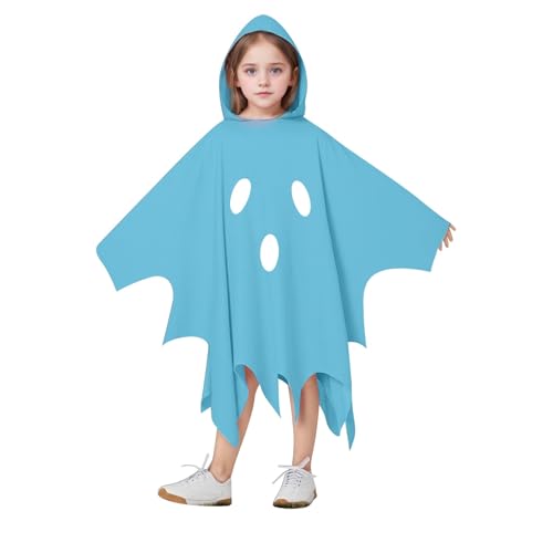 Bkazwe Gespenst Kostüm Kinder Einteilig - Süßer Geister Umhang mit Kapuze für Baby und Kleinkinder - Weißes Halloween Kostüm für Kindergartenfeste und Geburtstagspartys von Bkazwe