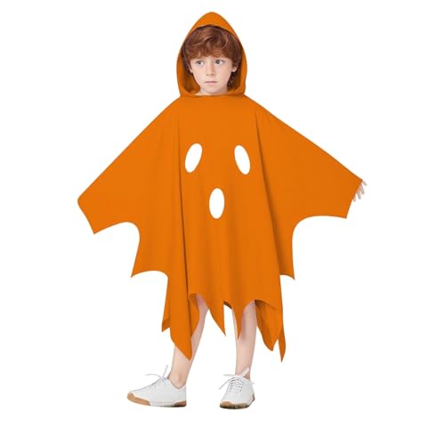Bkazwe Gespenst Kostüm Kinder Einteilig - Süßer Geister Umhang mit Kapuze für Baby und Kleinkinder - Weißes Halloween Kostüm für Kindergartenfeste und Geburtstagspartys von Bkazwe
