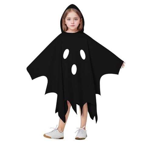 Bkazwe Gespenst Kostüm Kinder Einteilig - Süßer Geister Umhang mit Kapuze für Baby und Kleinkinder - Weißes Halloween Kostüm für Kindergartenfeste und Geburtstagspartys von Bkazwe