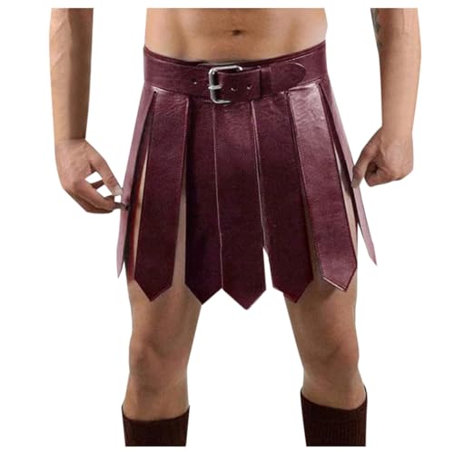 Bkazwe Gladiator Kostüm Herren Mittelalterlich - PU Lederrock mit Taillengürtel | Römischer Krieger Outfit für Halloween, Cosplay, Mottoparty, Karneval Bkazwe Gladiator Kostüm Herren Mittelalterlich - PU Lederrock mit Taillengürtel | Römischer Krieger Outfit für Halloween, Cosplay, Mottoparty, Karneval von Bkazwe