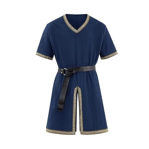 Bkazwe Praktische Sommer Wikinger Hemd Herren Ärmellos Tunika mit Mittelaltergürtel Baumwolle Leinen LARP Kostüm, Mittelaltermarkt Outfit | Bordüren-Akzent Bkazwe Praktische Sommer Wikinger Hemd Herren Ärmellos Tunika mit Mittelaltergürtel Baumwolle Leinen LARP Kostüm, Mittelaltermarkt Outfit | Bordüren-Akzent von Bkazwe