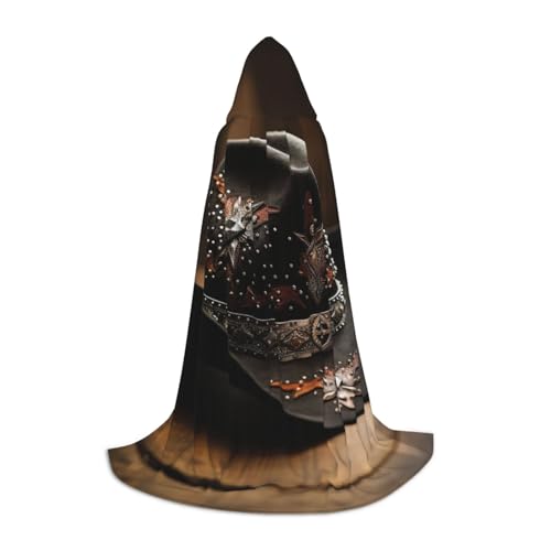 Bkdogkt American West Rodeo Hut Druck Unisex Kapuzenumhang für Zauberer Karneval Halloween Weihnachten Cosplay Kostüm Robe von Bkdogkt