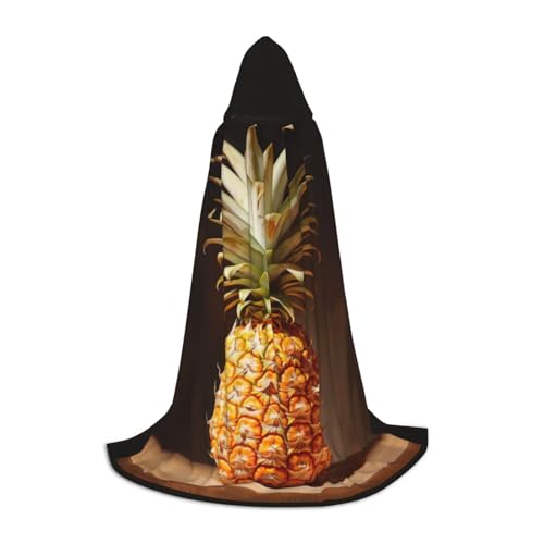 Bkdogkt Ananas-Malerei-Druck, Unisex, Kapuzenumhang für Zauberer, Karneval, Halloween, Weihnachten, Cosplay, Kostüm, Robe von Bkdogkt