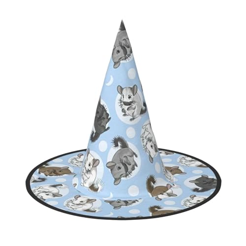 Bkdogkt Blauer Chinchillas und Mond Druck Erwachsene Hexenhut Karneval Halloween Hut Partys Maskeraden Cosplay Urlaub Dekor Bkdogkt Blauer Chinchillas und Mond Druck Erwachsene Hexenhut Karneval Halloween Hut Partys Maskeraden Cosplay Urlaub Dekor von Bkdogkt