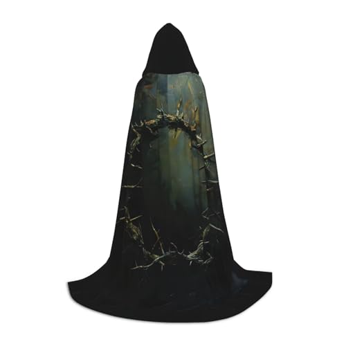 Bkdogkt Dornenkronen-Aufdruck, Unisex, Kapuzenumhang für Zauberer, Karneval, Halloween, Weihnachten, Cosplay, Robe Bkdogkt Dornenkronen-Aufdruck, Unisex, Kapuzenumhang für Zauberer, Karneval, Halloween, Weihnachten, Cosplay, Robe von Bkdogkt