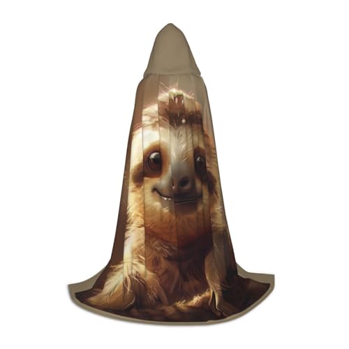 Bkdogkt Entzückender Faultier-Aufdruck, Unisex, Kapuzenumhang für Zauberer, Karneval, Halloween, Weihnachten, Cosplay, Robe Bkdogkt Entzückender Faultier-Aufdruck, Unisex, Kapuzenumhang für Zauberer, Karneval, Halloween, Weihnachten, Cosplay, Robe von Bkdogkt