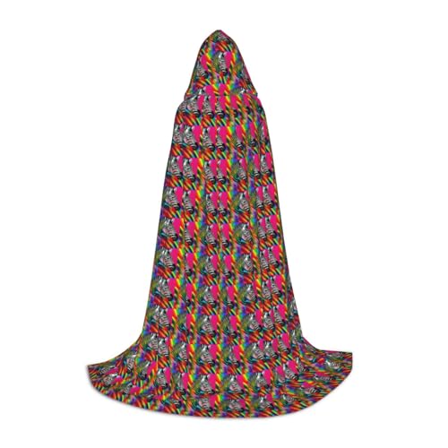 Bkdogkt Farbenfroher Regenbogen-Zebra-Druck, Unisex-Kapuzenumhang für Zauberer, Karneval, Halloween, Weihnachten, Cosplay, Kostüm, Robe Bkdogkt Farbenfroher Regenbogen-Zebra-Druck, Unisex-Kapuzenumhang für Zauberer, Karneval, Halloween, Weihnachten, Cosplay, Kostüm, Robe von Bkdogkt