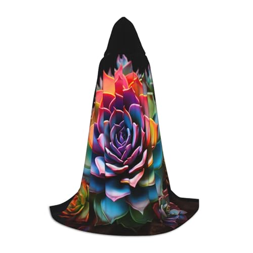 Bkdogkt Farbenfroher Sukkulenten-Druck, Unisex, Kapuzenumhang für Zauberer, Karneval, Halloween, Weihnachten, Cosplay, Kostüm, Robe Bkdogkt Farbenfroher Sukkulenten-Druck, Unisex, Kapuzenumhang für Zauberer, Karneval, Halloween, Weihnachten, Cosplay, Kostüm, Robe von Bkdogkt