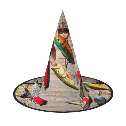Bkdogkt Fischköder Druck Erwachsene Hexenhut Karneval Halloween Hut Partys Maskeraden Cosplay Urlaub Dekor Bkdogkt Fischköder Druck Erwachsene Hexenhut Karneval Halloween Hut Partys Maskeraden Cosplay Urlaub Dekor von Bkdogkt