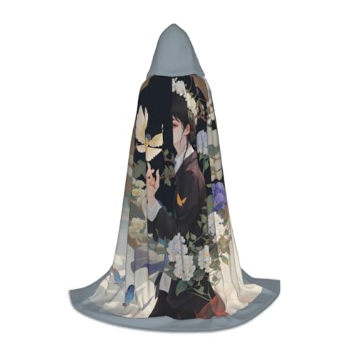 Bkdogkt Gardenia Unisex Kapuzenumhang mit Blumen und Vögeln für Zauberer, Karneval, Halloween, Weihnachten, Cosplay, Robe Bkdogkt Gardenia Unisex Kapuzenumhang mit Blumen und Vögeln für Zauberer, Karneval, Halloween, Weihnachten, Cosplay, Robe von Bkdogkt
