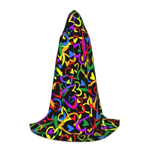Bkdogkt Gay Pride Regenbogen-Druck, Halloween, vielseitiger Kapuzenumhang, Karneval, Mottoparty, Dekoration, Hexenkostüme von Bkdogkt