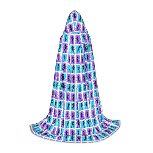 Bkdogkt Gymnastik-Spiel-Druck, Unisex, Kapuzenumhang für Zauberer, Karneval, Halloween, Weihnachten, Cosplay, Robe von Bkdogkt