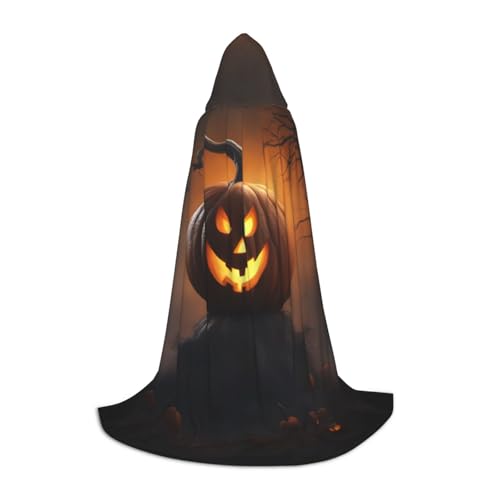 Bkdogkt Halloween Ghost Pumpkin 1 Print Unisex Kapuzenumhang für Zauberer Karneval Halloween Weihnachten Cosplay Kostüm Robe von Bkdogkt
