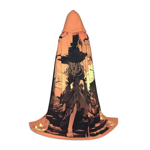 Bkdogkt Halloween Horror Print Unisex Kapuzenumhang für Zauberer Karneval Halloween Weihnachten Cosplay Kostüm Robe von Bkdogkt
