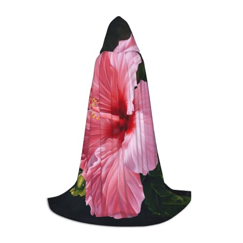 Bkdogkt Hawaii Rosa Blumendruck Unisex Kapuzenumhang für Zauberer Karneval Halloween Weihnachten Cosplay Kostüm Robe Bkdogkt Hawaii Rosa Blumendruck Unisex Kapuzenumhang für Zauberer Karneval Halloween Weihnachten Cosplay Kostüm Robe von Bkdogkt