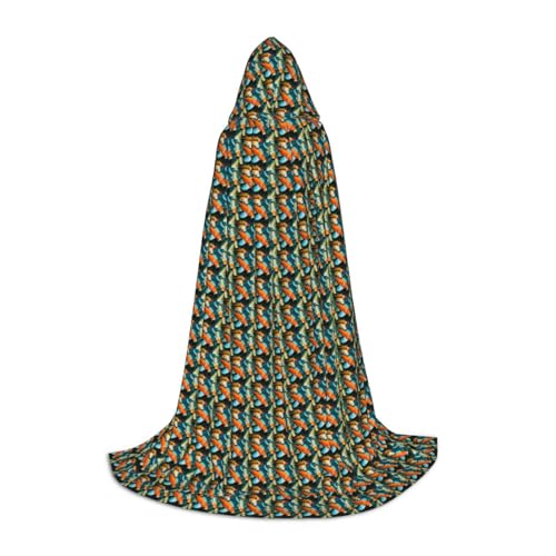 Bkdogkt Hd Koi-Fisch-Aufdruck, Unisex, Kapuzenumhang für Zauberer, Karneval, Halloween, Weihnachten, Cosplay, Robe von Bkdogkt