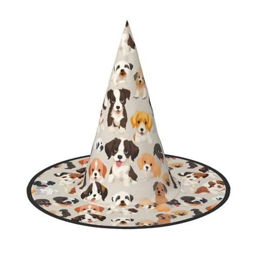 Bkdogkt Hunderasse Druck Halloween Hexenhut Unisex Karneval Party Kostüm Zubehör Breite Kappe Faltbar Bkdogkt Hunderasse Druck Halloween Hexenhut Unisex Karneval Party Kostüm Zubehör Breite Kappe Faltbar von Bkdogkt