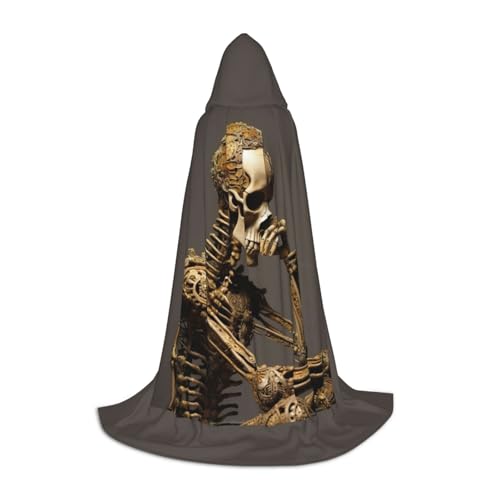 Bkdogkt Interessanter Skelett-Druck, Unisex, Kapuzenumhang für Zauberer, Karneval, Halloween, Weihnachten, Cosplay, Robe Bkdogkt Interessanter Skelett-Druck, Unisex, Kapuzenumhang für Zauberer, Karneval, Halloween, Weihnachten, Cosplay, Robe von Bkdogkt