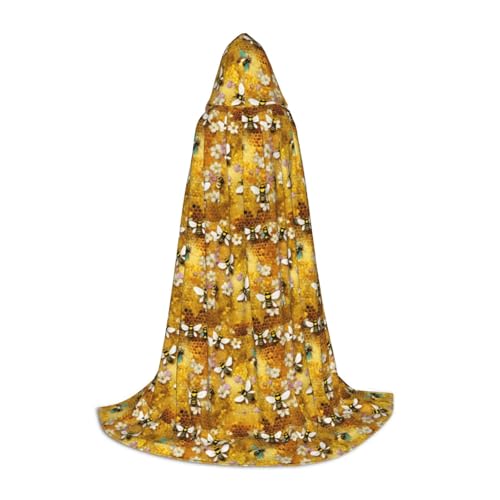 Bkdogkt Kapuzenumhang mit Bienen-Motiv, Unisex, für Zauberer, Karneval, Halloween, Weihnachten, Cosplay, Robe von Bkdogkt