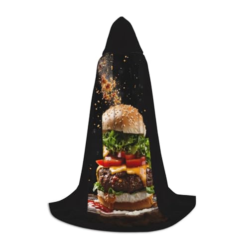 Bkdogkt Kapuzenumhang mit Lebensmitteldruck, Unisex, für Zauberer, Karneval, Halloween, Weihnachten, Cosplay, Robe Bkdogkt Kapuzenumhang mit Lebensmitteldruck, Unisex, für Zauberer, Karneval, Halloween, Weihnachten, Cosplay, Robe von Bkdogkt