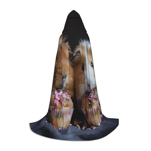 Bkdogkt Kapuzenumhang mit Meerschweinchen und Cupcakes, Unisex, für Zauberer, Karneval, Halloween, Weihnachten, Cosplay, Robe Bkdogkt Kapuzenumhang mit Meerschweinchen und Cupcakes, Unisex, für Zauberer, Karneval, Halloween, Weihnachten, Cosplay, Robe von Bkdogkt