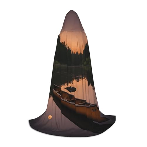 Bkdogkt Kapuzenumhang mit Mondschein Kanu Allagash River Print Unisex Kapuzenumhang für Zauberer Karneval Halloween Weihnachten Cosplay Kostüm Robe Bkdogkt Kapuzenumhang mit Mondschein Kanu Allagash River Print Unisex Kapuzenumhang für Zauberer Karneval Halloween Weihnachten Cosplay Kostüm Robe von Bkdogkt