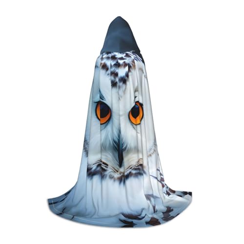 Bkdogkt Kapuzenumhang mit Schneeeule und Augen, Unisex, für Zauberer, Karneval, Halloween, Weihnachten, Cosplay, Robe Bkdogkt Kapuzenumhang mit Schneeeule und Augen, Unisex, für Zauberer, Karneval, Halloween, Weihnachten, Cosplay, Robe von Bkdogkt