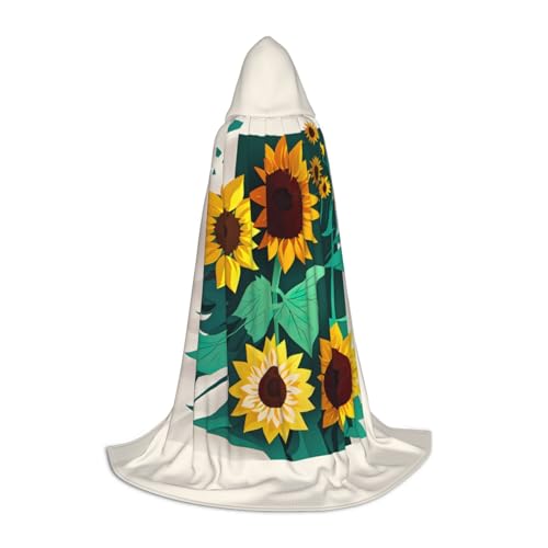 Bkdogkt Kapuzenumhang mit Sonnenblumen-Motiv, Unisex, für Zauberer, Karneval, Halloween, Weihnachten, Cosplay, Robe Bkdogkt Kapuzenumhang mit Sonnenblumen-Motiv, Unisex, für Zauberer, Karneval, Halloween, Weihnachten, Cosplay, Robe von Bkdogkt