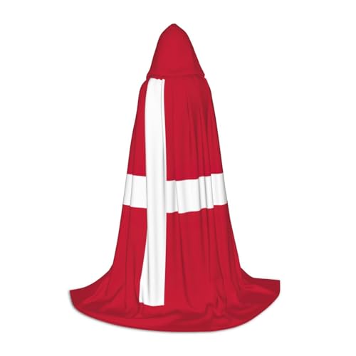 Bkdogkt Kapuzenumhang mit dänischer Flagge, Unisex, für Zauberer, Karneval, Halloween, Weihnachten, Cosplay, Robe Bkdogkt Kapuzenumhang mit dänischer Flagge, Unisex, für Zauberer, Karneval, Halloween, Weihnachten, Cosplay, Robe von Bkdogkt