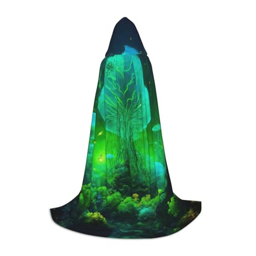 Bkdogkt Kapuzenumhang mit magischem Pilzdruck, Unisex, für Zauberer, Karneval, Halloween, Weihnachten, Cosplay, Robe Bkdogkt Kapuzenumhang mit magischem Pilzdruck, Unisex, für Zauberer, Karneval, Halloween, Weihnachten, Cosplay, Robe von Bkdogkt