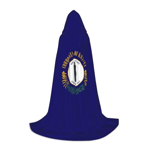 Bkdogkt Kentucky Umhang mit Staatsflagge, Unisex, Kapuzenumhang für Zauberer, Karneval, Halloween, Weihnachten, Cosplay, Robe von Bkdogkt