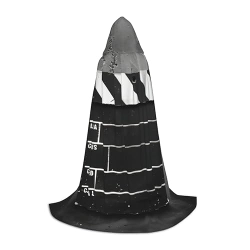 Bkdogkt Klassischer Film-Schindel-schwarzer Druck, Unisex, Kapuzenumhang für Zauberer, Karneval, Halloween, Weihnachten, Cosplay, Kostüm, Robe von Bkdogkt