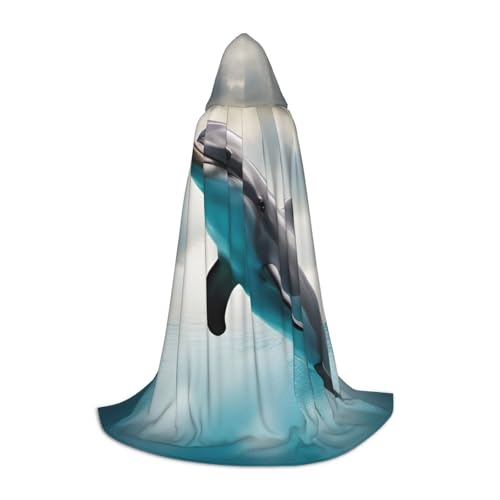 Bkdogkt Lustiger Delfin-Umhang mit Kapuze, Unisex, mit Kapuze, für Zauberer, Karneval, Halloween, Weihnachten, Cosplay, Robe Bkdogkt Lustiger Delfin-Umhang mit Kapuze, Unisex, mit Kapuze, für Zauberer, Karneval, Halloween, Weihnachten, Cosplay, Robe von Bkdogkt