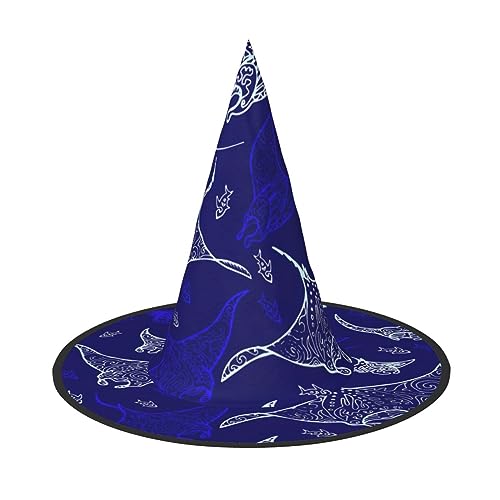 Bkdogkt Manta Ray und Fisch Druck Erwachsene Hexenhut Karneval Halloween Hut Partys Maskeraden Cosplay Urlaub Dekor Bkdogkt Manta Ray und Fisch Druck Erwachsene Hexenhut Karneval Halloween Hut Partys Maskeraden Cosplay Urlaub Dekor von Bkdogkt