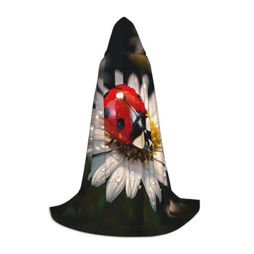 Bkdogkt Marienkäfer-Blumendruck, Unisex, Kapuzenumhang für Zauberer, Karneval, Halloween, Weihnachten, Cosplay, Robe Bkdogkt Marienkäfer-Blumendruck, Unisex, Kapuzenumhang für Zauberer, Karneval, Halloween, Weihnachten, Cosplay, Robe von Bkdogkt