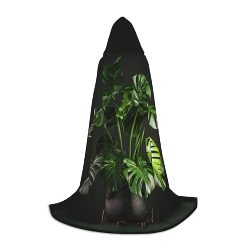Bkdogkt Monstera Deliciosa Bananen-Palmendruck, Unisex, Kapuzenumhang für Zauberer, Karneval, Halloween, Weihnachten, Cosplay, Robe Bkdogkt Monstera Deliciosa Bananen-Palmendruck, Unisex, Kapuzenumhang für Zauberer, Karneval, Halloween, Weihnachten, Cosplay, Robe von Bkdogkt