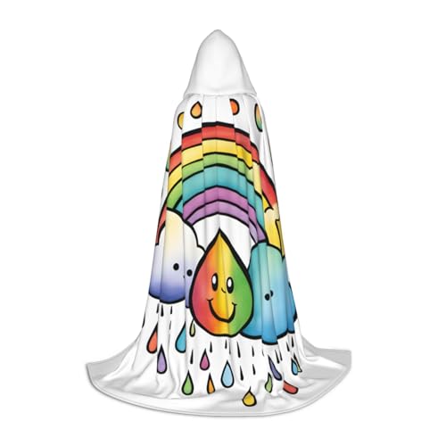 Bkdogkt Regenbogen, Wolken, Regentropfen, Unisex, Kapuzenumhang für Zauberer, Karneval, Halloween, Weihnachten, Cosplay, Kostüm, Robe Bkdogkt Regenbogen, Wolken, Regentropfen, Unisex, Kapuzenumhang für Zauberer, Karneval, Halloween, Weihnachten, Cosplay, Kostüm, Robe von Bkdogkt
