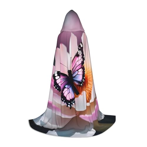 Bkdogkt Robe mit Kapuze, Unisex, Schmetterlings-Druck, für Zauberer, Karneval, Halloween, Weihnachten, Cosplay, Kostüm, Robe Bkdogkt Robe mit Kapuze, Unisex, Schmetterlings-Druck, für Zauberer, Karneval, Halloween, Weihnachten, Cosplay, Kostüm, Robe von Bkdogkt