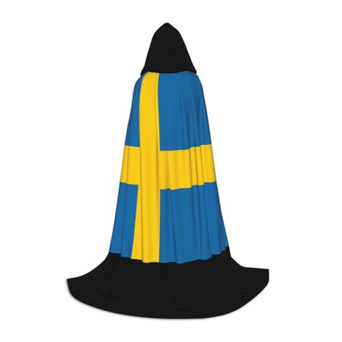 Bkdogkt Schwedischer Flaggen-Druck, Halloween, vielseitiger Kapuzenumhang, Karneval, Mottoparty, Dekoration, Hexenkostüme Bkdogkt Schwedischer Flaggen-Druck, Halloween, vielseitiger Kapuzenumhang, Karneval, Mottoparty, Dekoration, Hexenkostüme von Bkdogkt