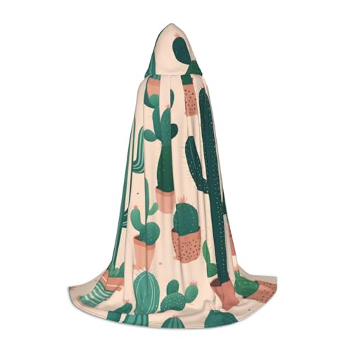 Bkdogkt Süßer Kaktus-Druck, Unisex, Kapuzenumhang für Zauberer, Karneval, Halloween, Weihnachten, Cosplay, Robe Bkdogkt Süßer Kaktus-Druck, Unisex, Kapuzenumhang für Zauberer, Karneval, Halloween, Weihnachten, Cosplay, Robe von Bkdogkt