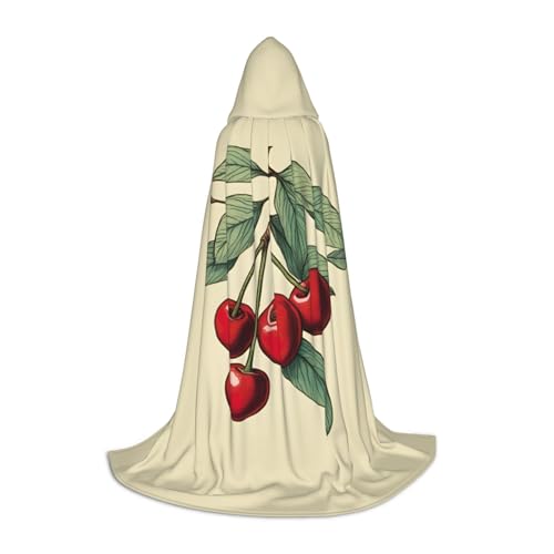 Bkdogkt Süßer roter Kirsch-Aufdruck, Unisex-Kapuzenumhang für Zauberer, Karneval, Halloween, Weihnachten, Cosplay, Robe Bkdogkt Süßer roter Kirsch-Aufdruck, Unisex-Kapuzenumhang für Zauberer, Karneval, Halloween, Weihnachten, Cosplay, Robe von Bkdogkt