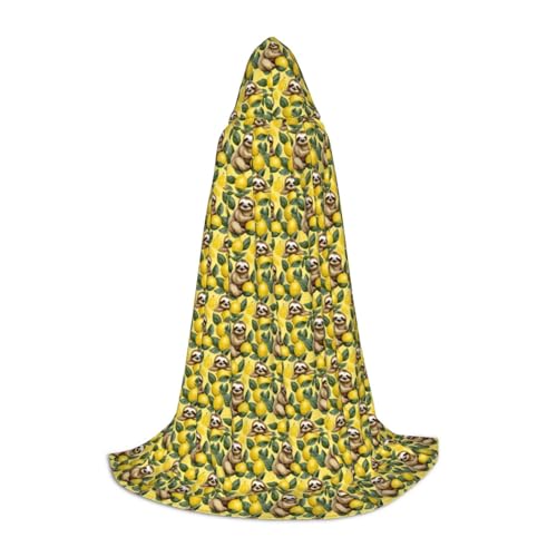 Bkdogkt Umhang mit Faultieren auf gelben Zitronen, Unisex, mit Kapuze, für Zauberer, Karneval, Halloween, Weihnachten, Cosplay, Kostüm, Robe Bkdogkt Umhang mit Faultieren auf gelben Zitronen, Unisex, mit Kapuze, für Zauberer, Karneval, Halloween, Weihnachten, Cosplay, Kostüm, Robe von Bkdogkt