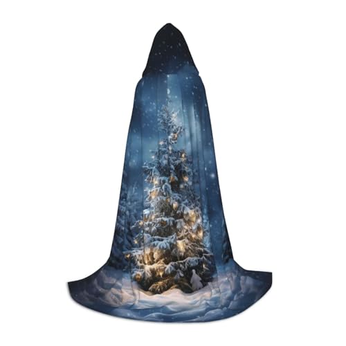 Bkdogkt Umhang mit Kapuze, Motiv: Weihnachtsbaum, Schnee, Unisex, für Zauberer, Karneval, Halloween, Weihnachten, Cosplay, Robe Bkdogkt Umhang mit Kapuze, Motiv: Weihnachtsbaum, Schnee, Unisex, für Zauberer, Karneval, Halloween, Weihnachten, Cosplay, Robe von Bkdogkt