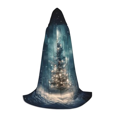 Bkdogkt Umhang mit Kapuze, Motiv: Weihnachtsbaum, Schnee, Unisex, für Zauberer, Karneval, Halloween, Weihnachten, Cosplay, Robe Bkdogkt Umhang mit Kapuze, Motiv: Weihnachtsbaum, Schnee, Unisex, für Zauberer, Karneval, Halloween, Weihnachten, Cosplay, Robe von Bkdogkt