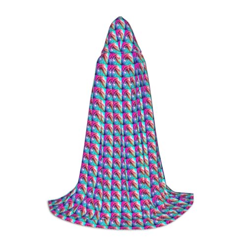Bkdogkt Umhang mit Kapuze für Zauberer, Karneval, Halloween, Weihnachten, Cosplay, Kostüm, Robe mit farbiger Quallen-Aufdruck, Unisex Bkdogkt Umhang mit Kapuze für Zauberer, Karneval, Halloween, Weihnachten, Cosplay, Kostüm, Robe mit farbiger Quallen-Aufdruck, Unisex von Bkdogkt
