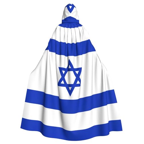 Bkdogkt Umhang mit Kapuze und israelischer Flagge, für Halloween, Karneval, Cosplay und Motto-Partys von Bkdogkt
