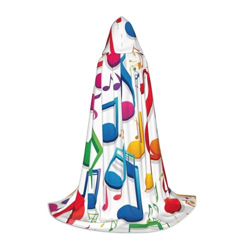 Bkdogkt Umhang mit bunten Musiknoten, Unisex, mit Kapuze, für Zauberer, Karneval, Halloween, Weihnachten, Cosplay, Kostüm, Robe Bkdogkt Umhang mit bunten Musiknoten, Unisex, mit Kapuze, für Zauberer, Karneval, Halloween, Weihnachten, Cosplay, Kostüm, Robe von Bkdogkt