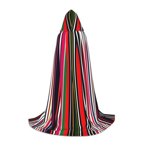 Bkdogkt Umhang mit farbigen Streifen, vertikaler Druck, Unisex, mit Kapuze, für Zauberer, Karneval, Halloween, Weihnachten, Cosplay, Kostüm Bkdogkt Umhang mit farbigen Streifen, vertikaler Druck, Unisex, mit Kapuze, für Zauberer, Karneval, Halloween, Weihnachten, Cosplay, Kostüm von Bkdogkt