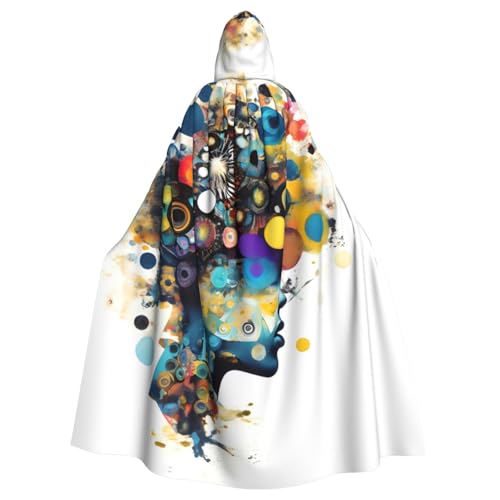 Bkdogkt Umhang mit künstlicher Intelligenz, Gehirndruck, verschiedene Kapuzenumhang für Halloween, Karneval, Cosplay und Themenpartys von Bkdogkt